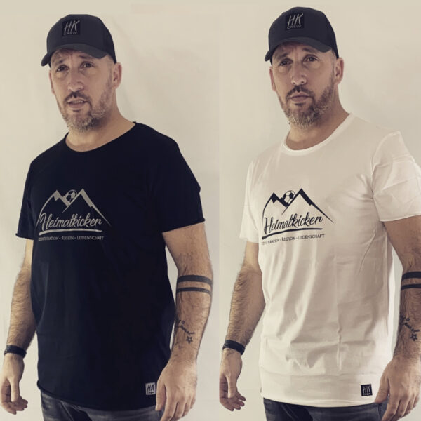 T-Shirt Heimatkicker "Panorama" weiß/schwarz/grau (lang)
